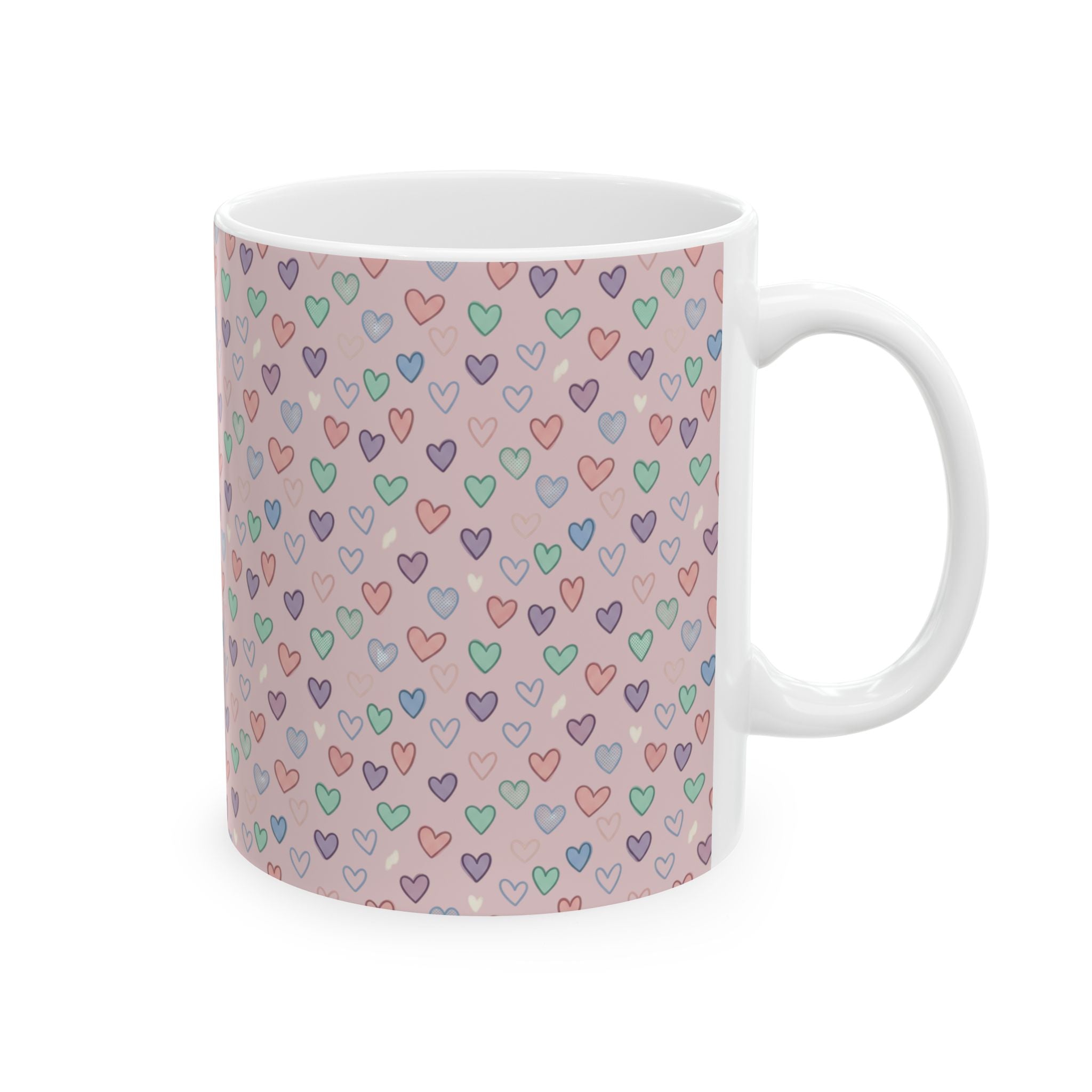 Pastel Hearts Ceramic Mug