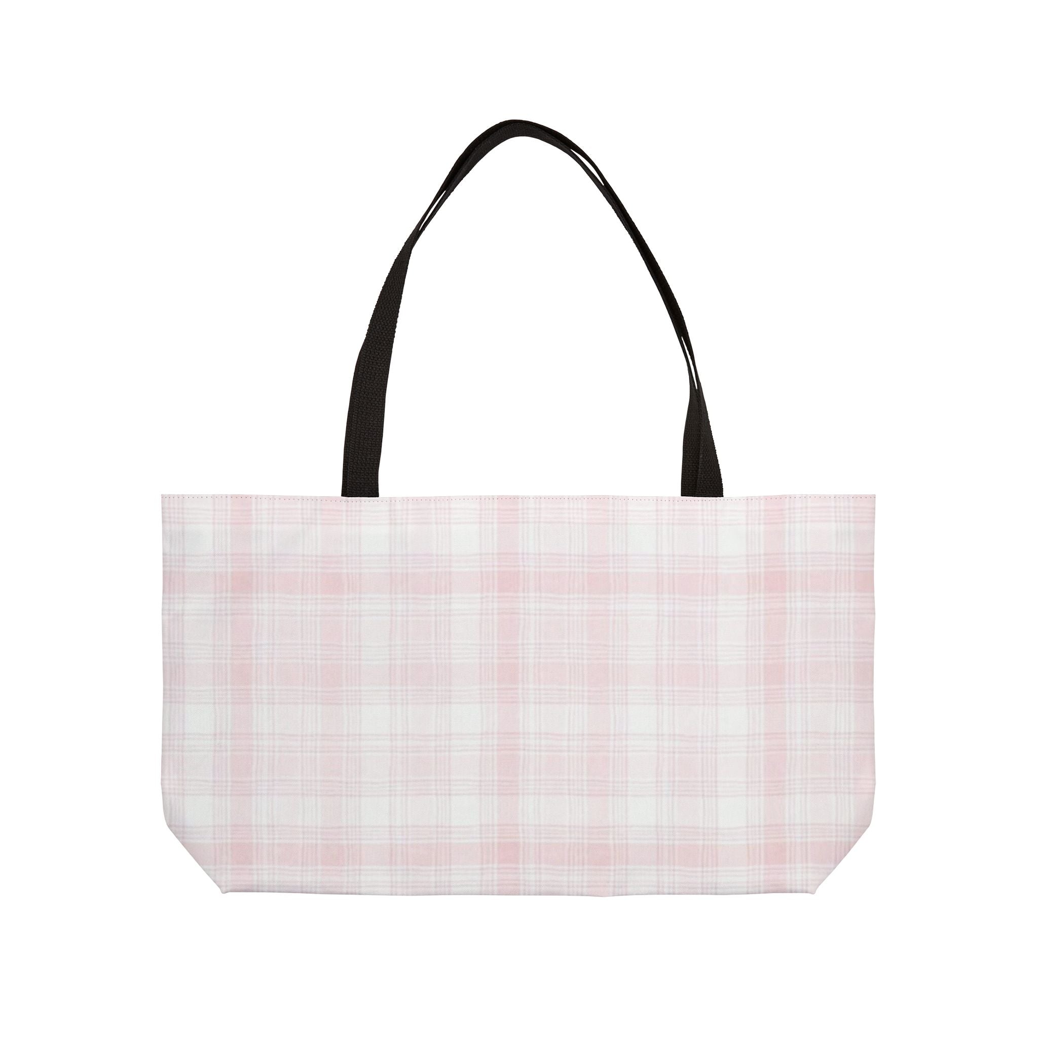 Pink Plaid Tote Bag