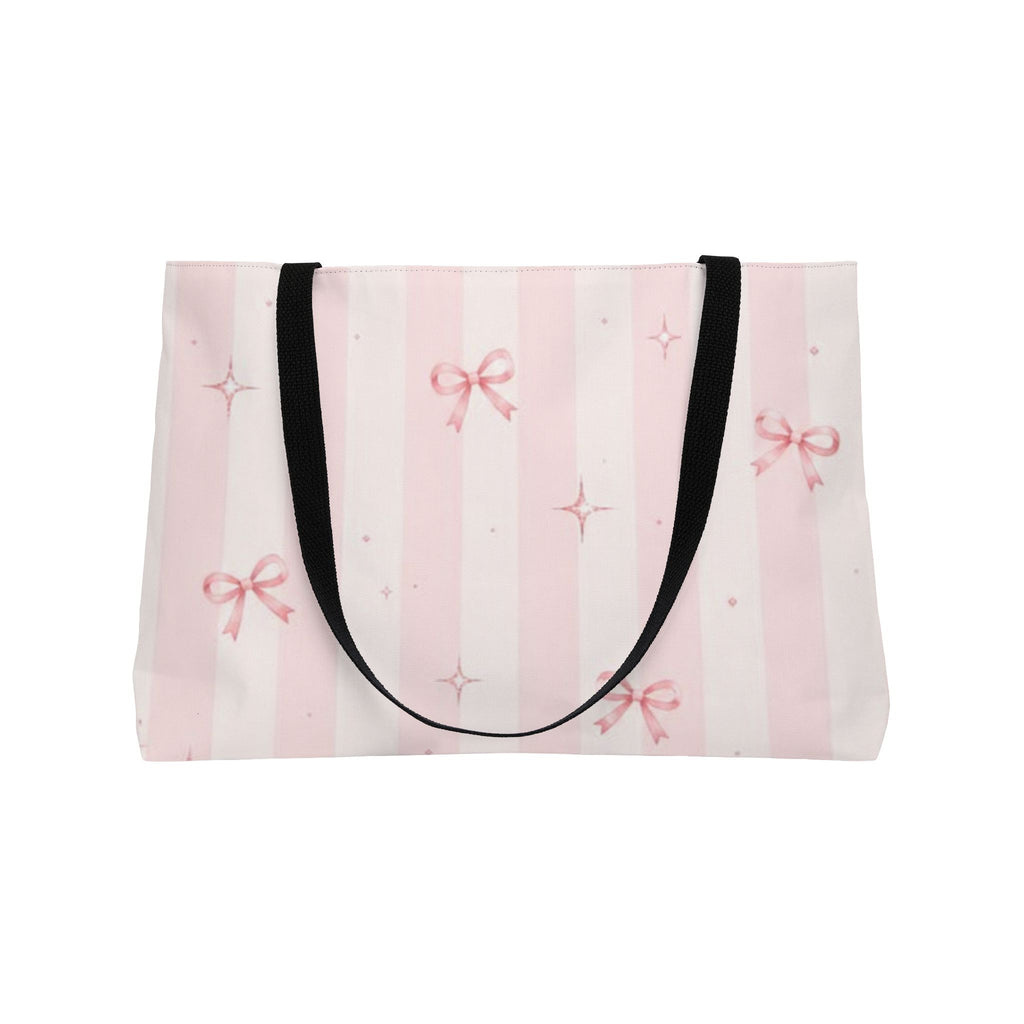 The Pink Striped Bow Tote