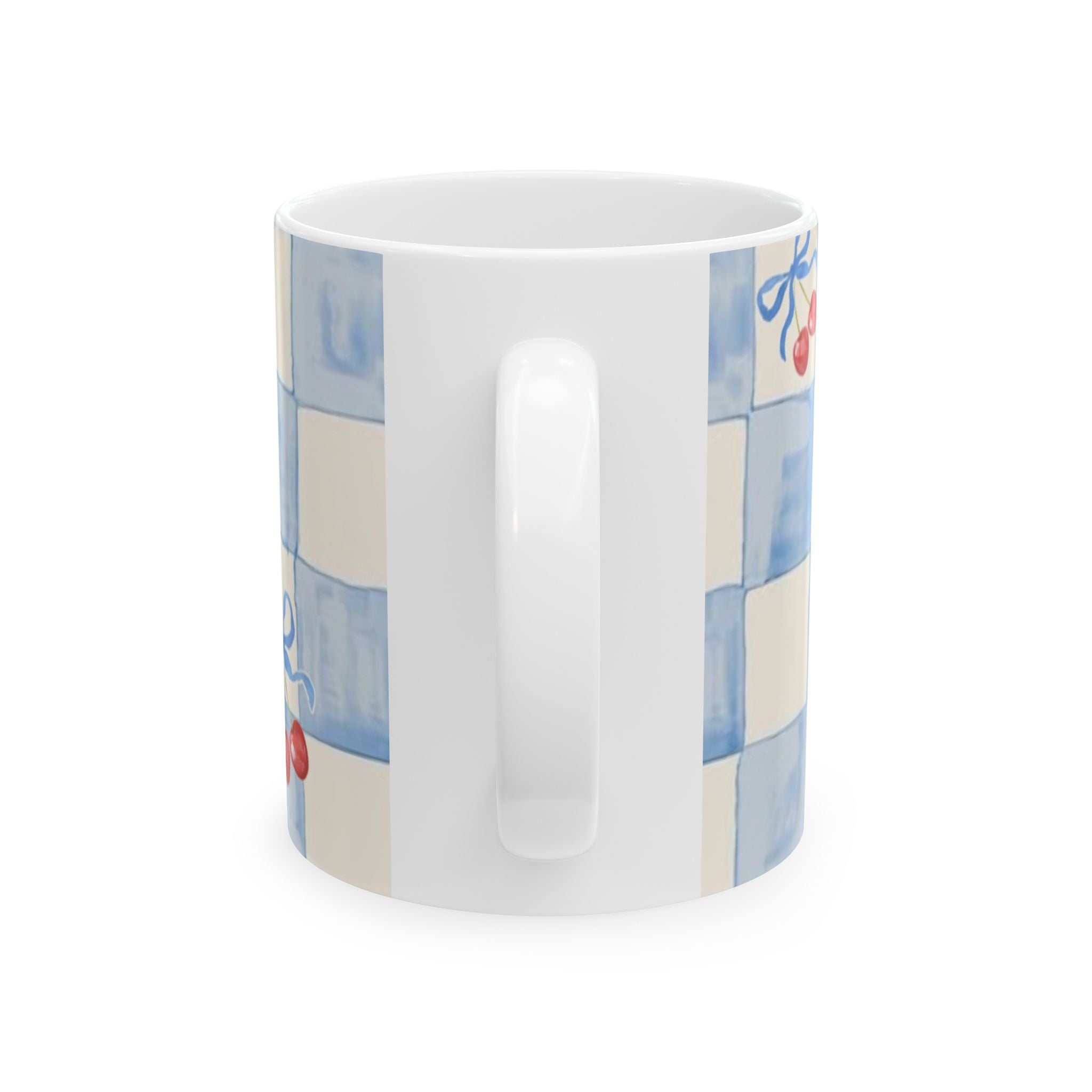 Checkerboard Cherry Ceramic Mug