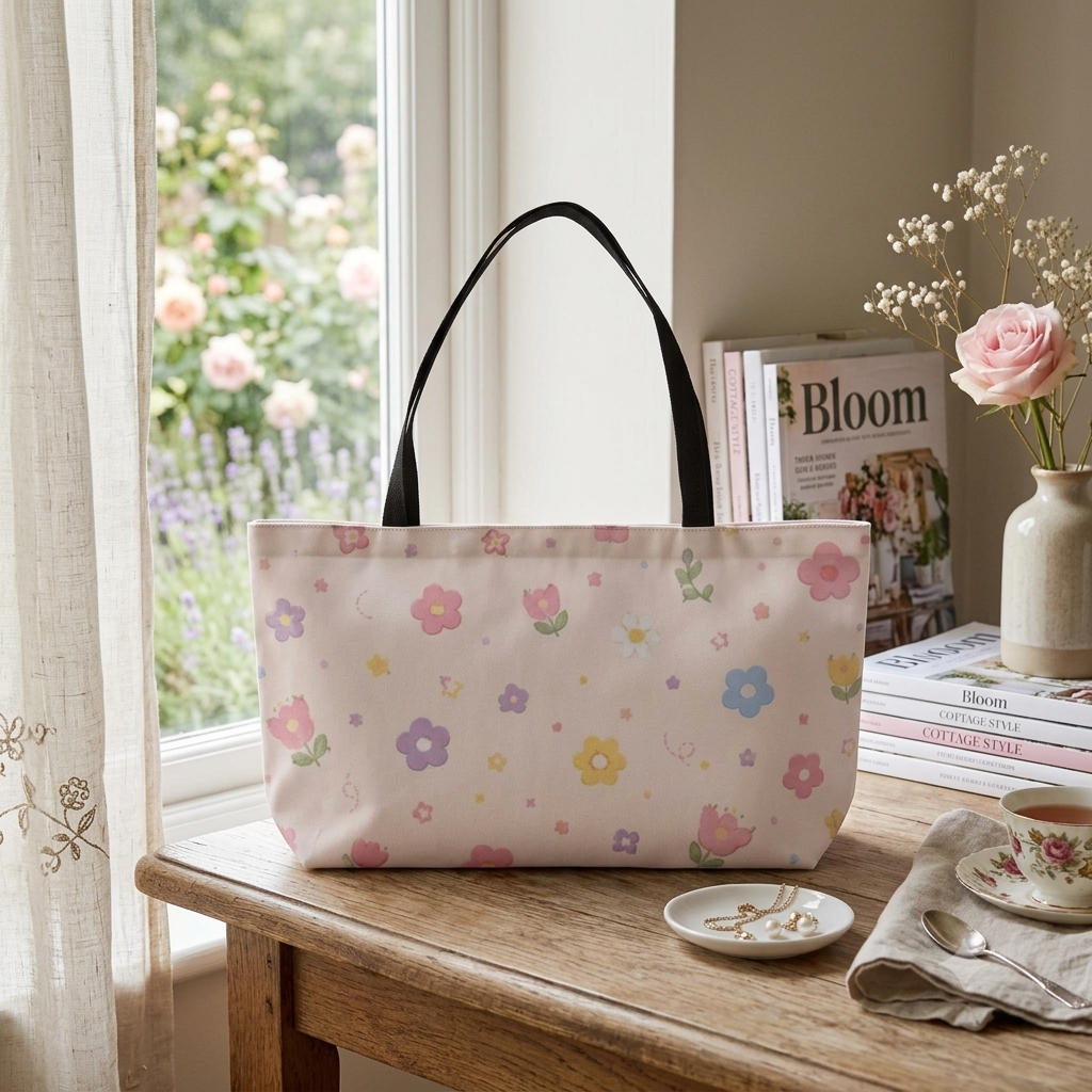 The Pastel Spring Floral Tote