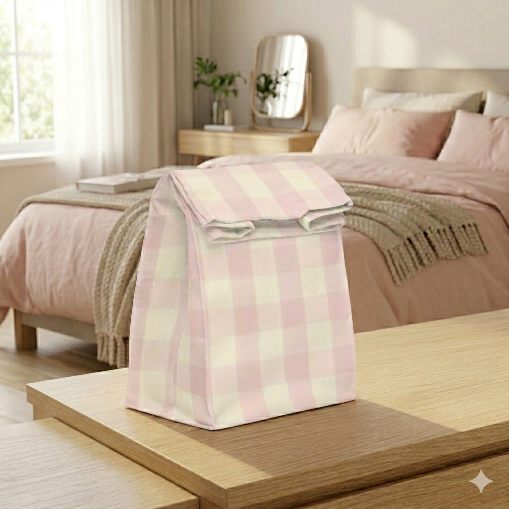 The Pink Plaid Lunch Bag