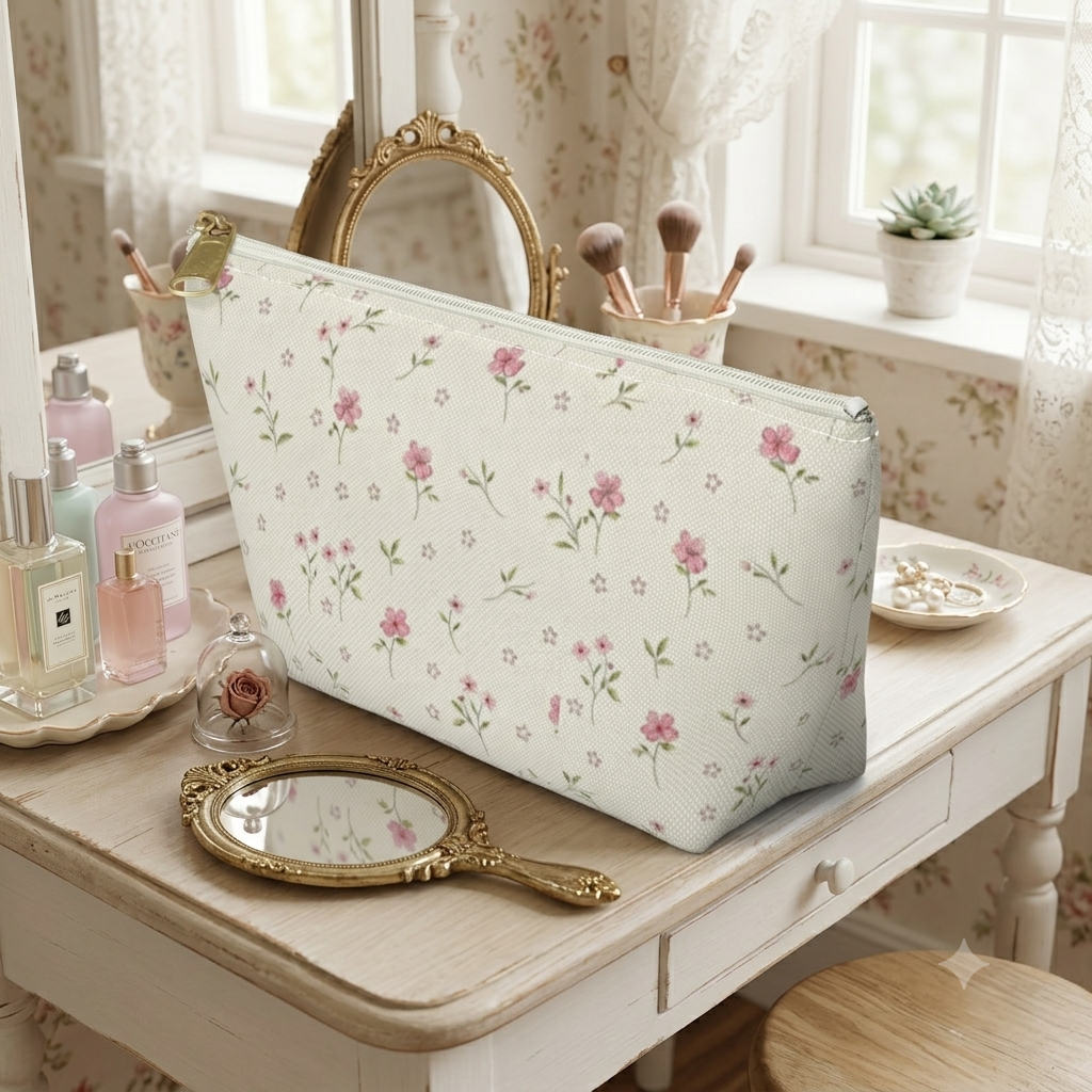 The Rosy Camellia Pouch