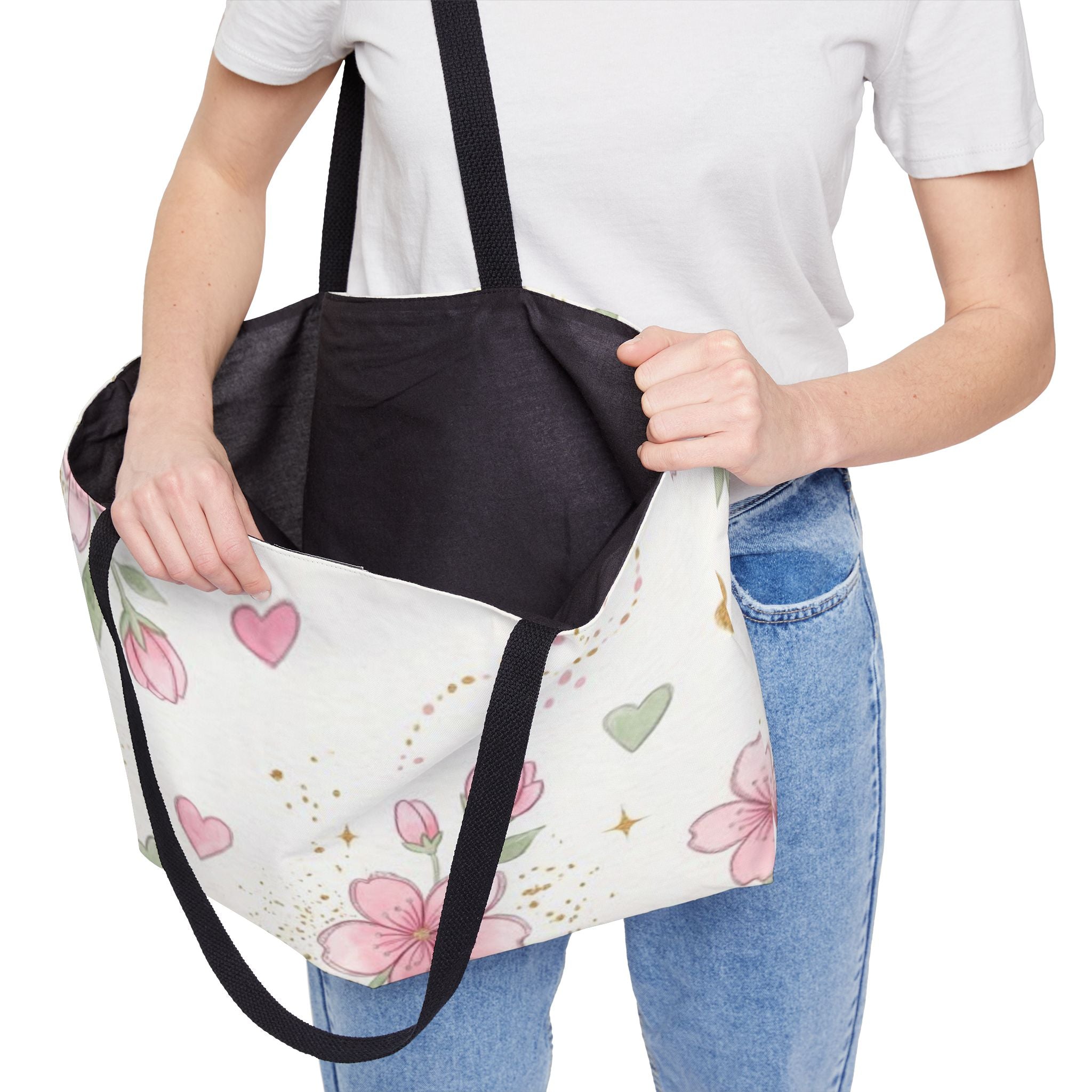 The Pretty Floral Hearts Tote
