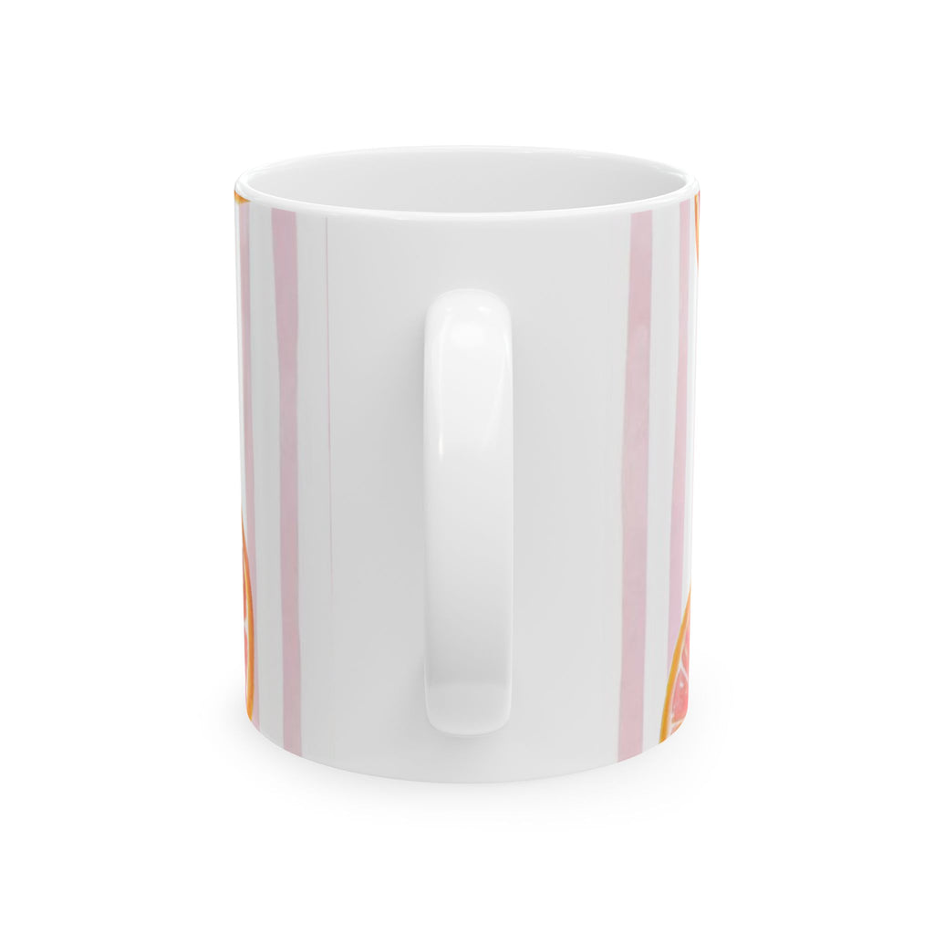 Pink Citrus Stripes Ceramic Mug