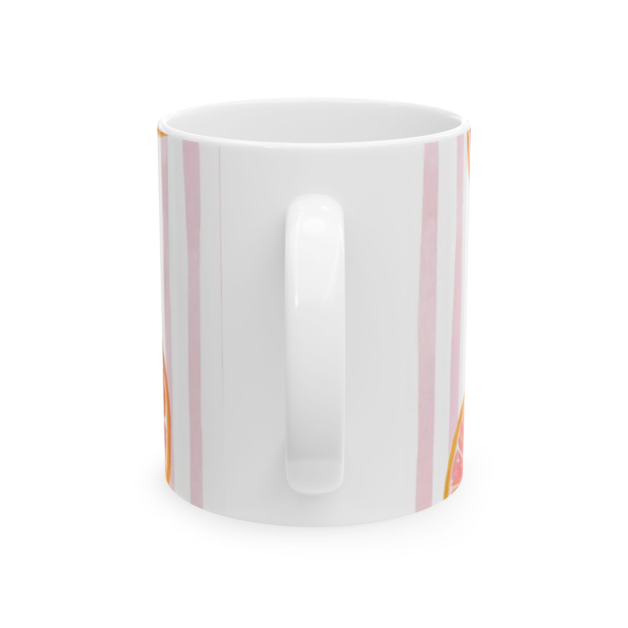 Pink Citrus Stripes Ceramic Mug