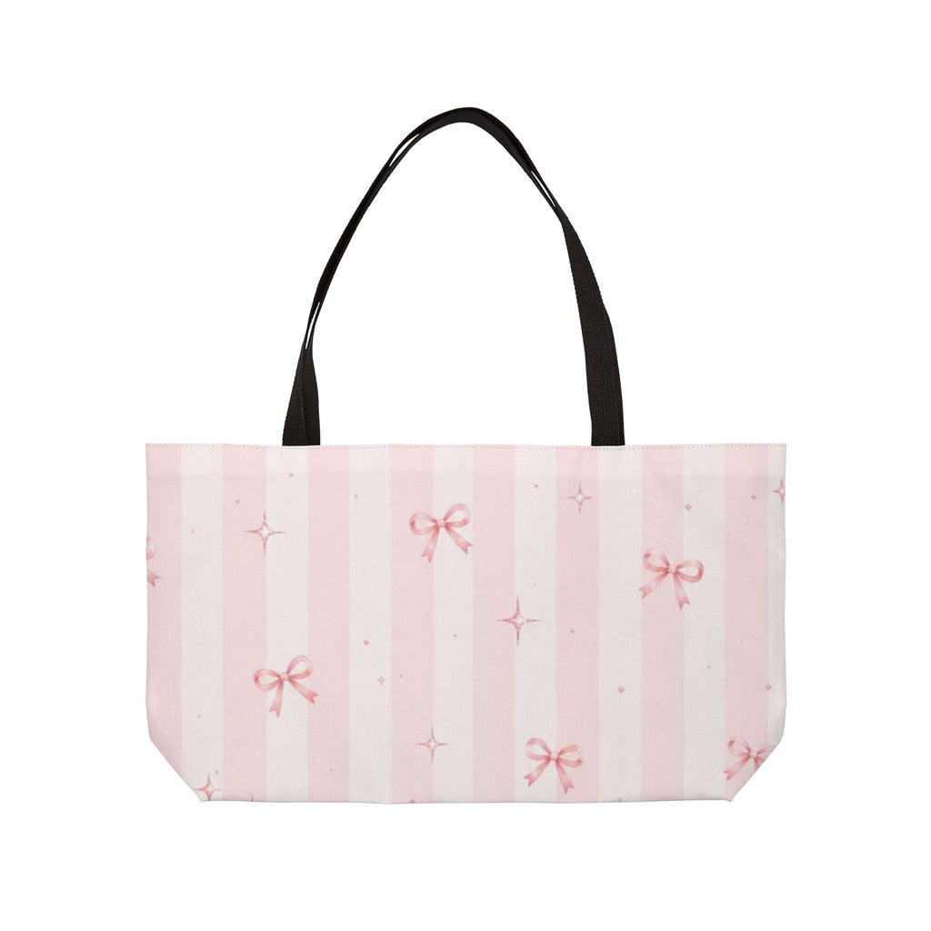 The Pink Striped Bow Tote
