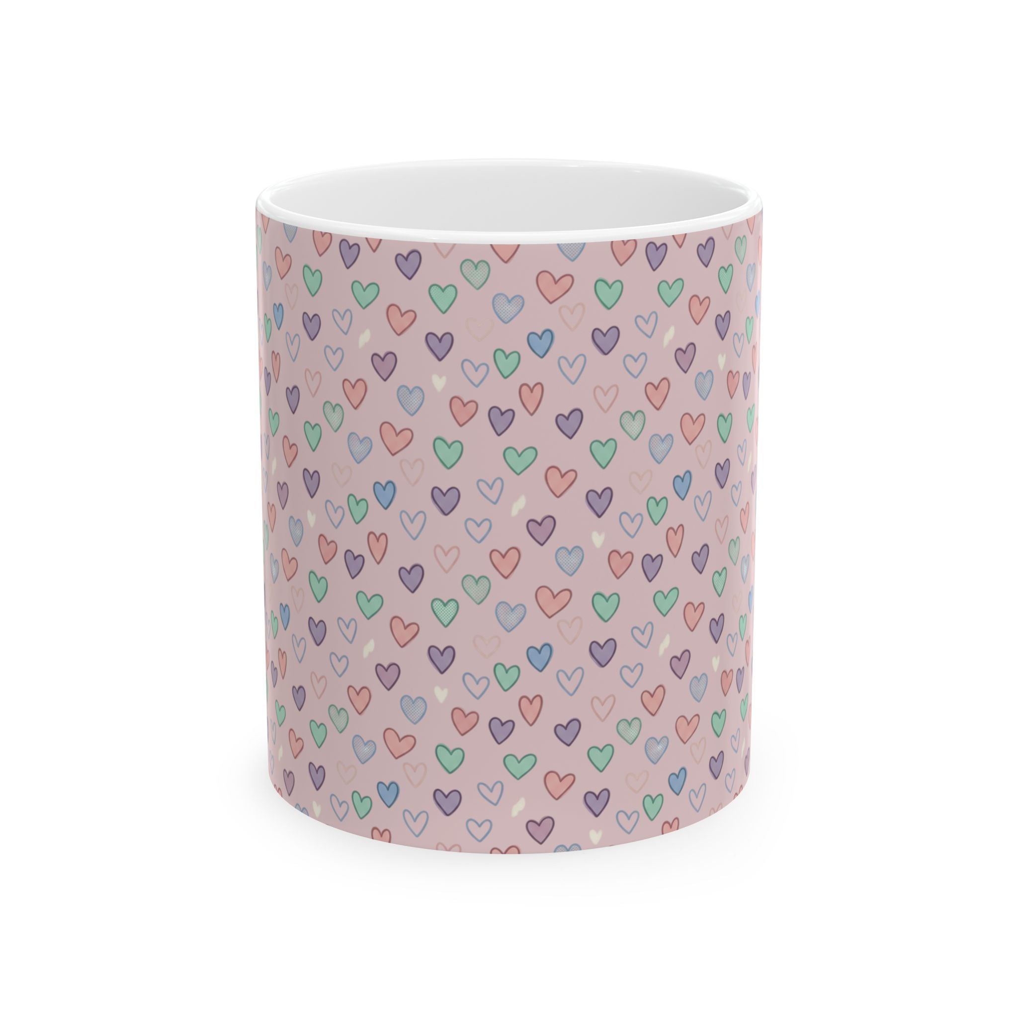 Pastel Hearts Ceramic Mug