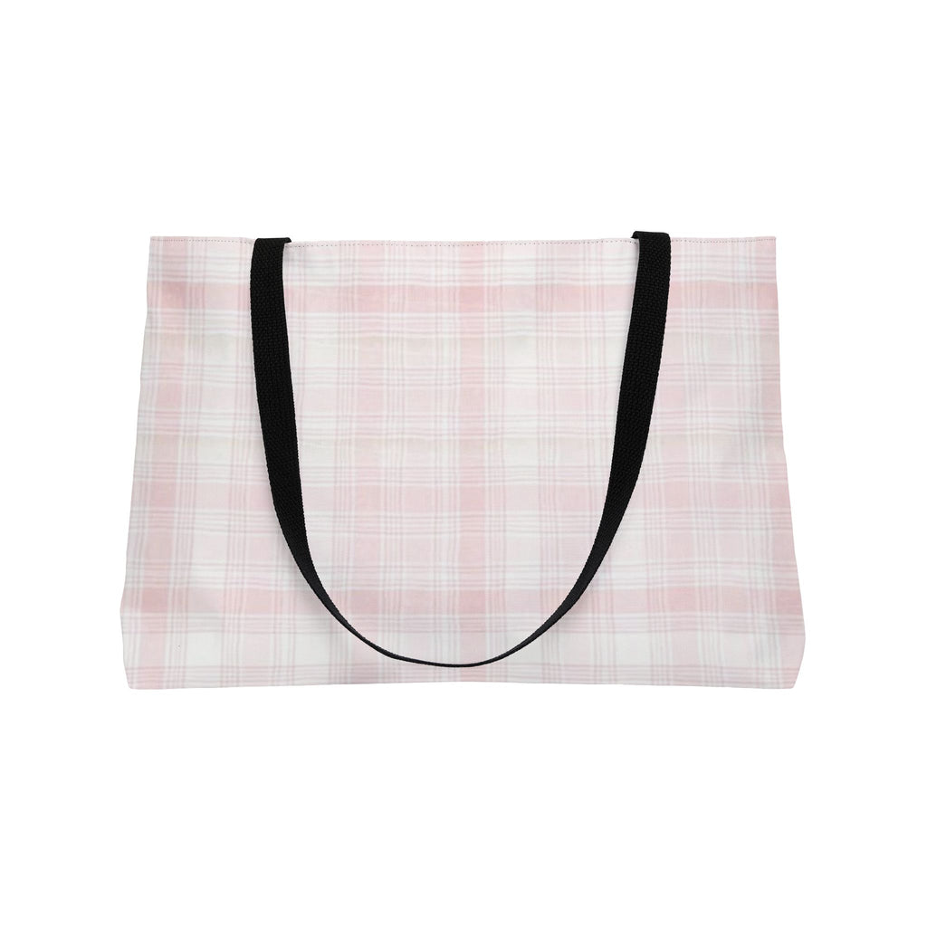 Pink Plaid Tote Bag