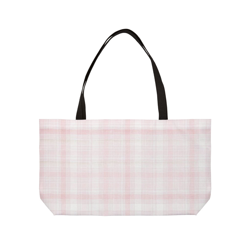 Pink Plaid Tote Bag