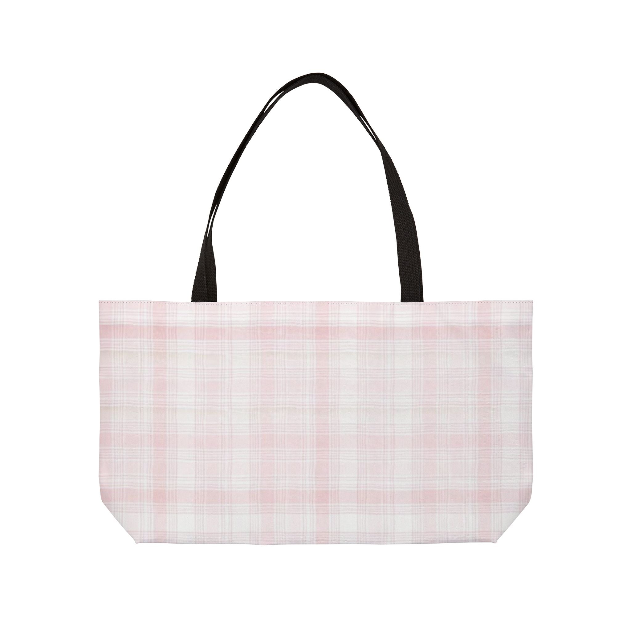 Pink Plaid Tote Bag