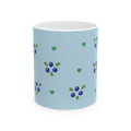 Blueberry & Heart Pattern Ceramic Mug